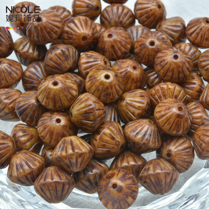 Importado Checo Baos Osha esmaltado linterna cuentas de mano 9mm accesorios de material DIY pulsera alrededor de 100 piezas