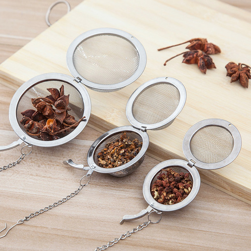 Creative home stainless steel fine mesh seasoning ball kitchen soup marinade spice stew filter filter residue tea ball