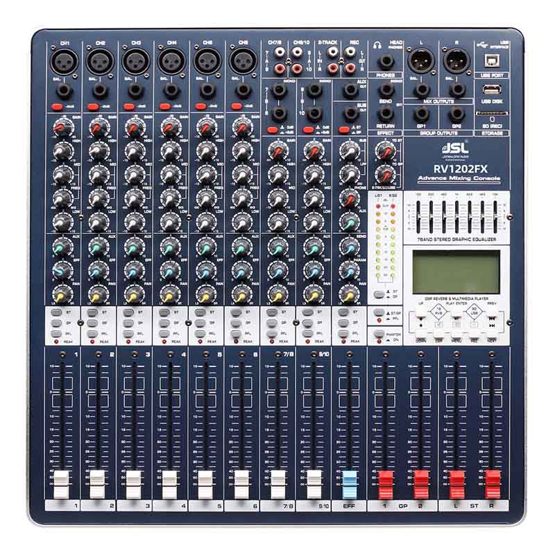 RV1202FX专业10路数字调音台带2编组KTV舞台演出音响音频效果