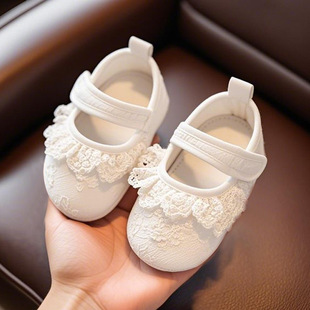 Spring and summer baby shoes 0-1 years old soft sole non-heel cloth shoes 6-12 months female treasure princess shoes non-slip toddler shoes