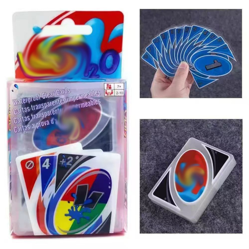 透明トランプ防水 pvc プラスチックゲームフラッシュカードエンターテイメント楽しい親子ボードゲームカード UIIIO ノー紙カード|undefined