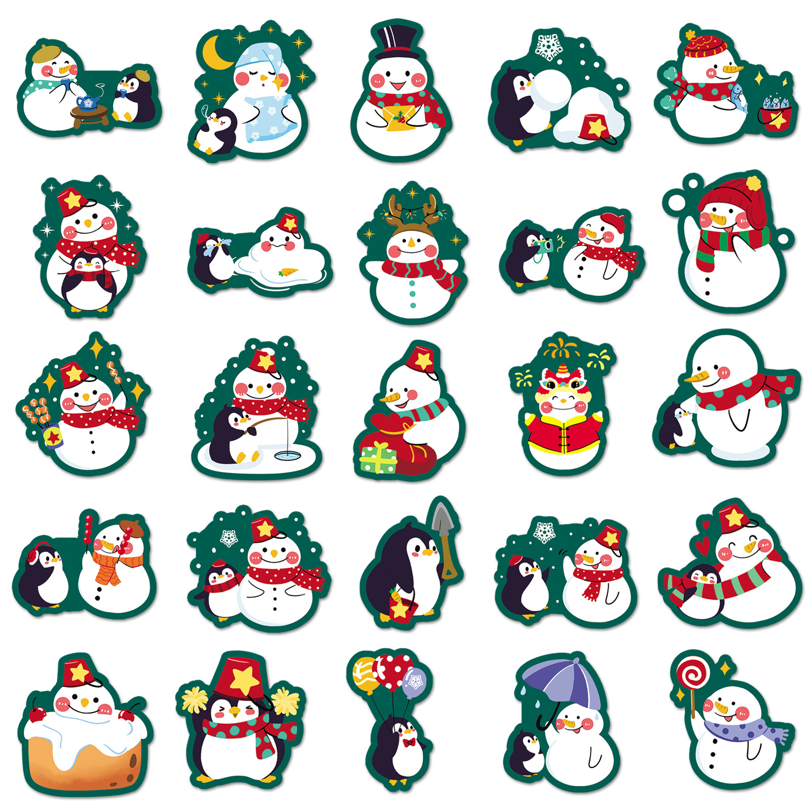 1 Set Quantity School Occasion Christmas Cute Snowman PVC School Party Accessories