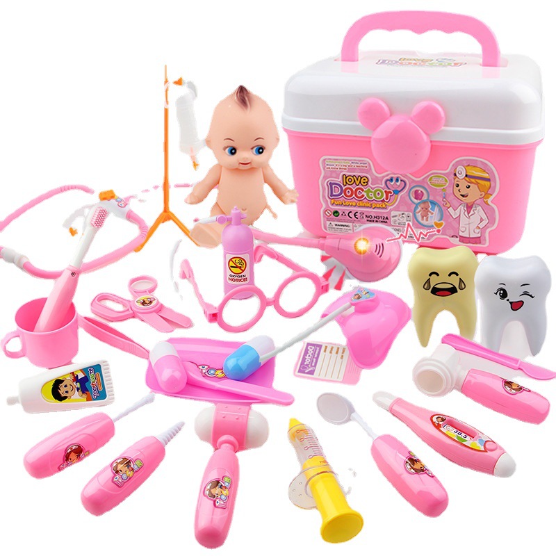 新款儿童过家家【医生玩具】仿真听诊女孩护士打针医药箱清仓直销|ru