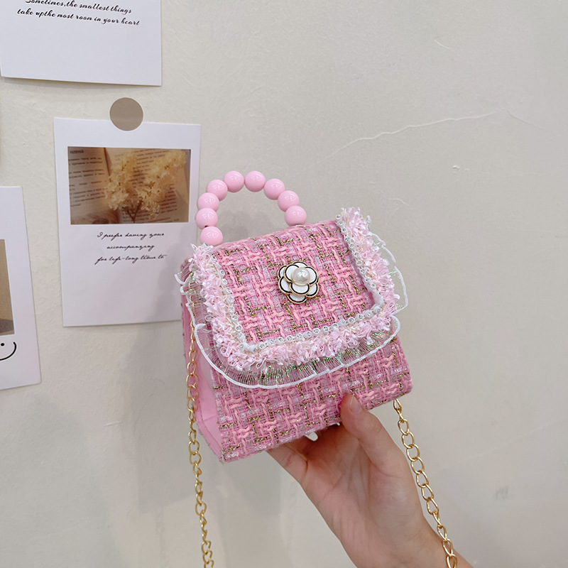 Bolso de los niños de otoño e invierno Nueva Moda Perla Chica bolsa de mensajero linda princesa niña bebé estilo Exterior cambio bolsa de accesorios