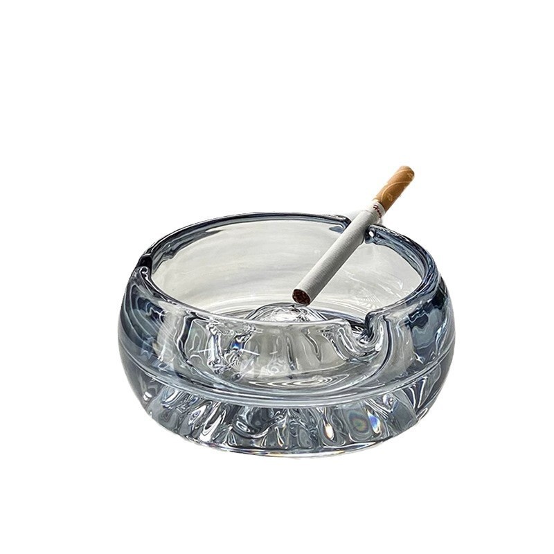 Cenicero de vidrio de lujo ligero y de alto nivel vista montaña sala de estar doméstica decoración de oficina cenicero transparente hotel clubhouse comercial