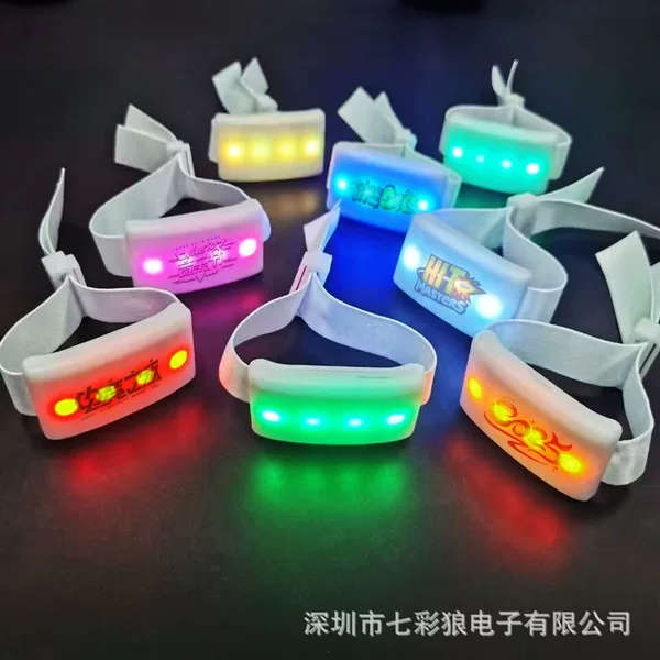 15-Color Light-Emitting Fabric Wristbands for Anniversary Celebrations, Color-Changing Bracelets for Wedding Events, and Fluorescent Wristbands for Support