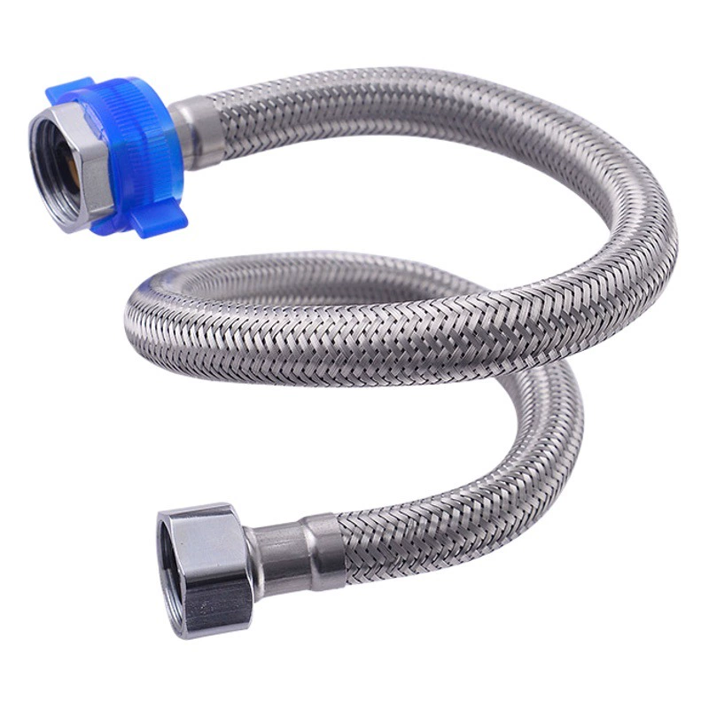 Гибкий шланг 1/2 дюйма, двусторонний, с металлической оплеткой из нержавеющей стали 304, для водонагревателя, унитаза, смесителя, душевой лейки