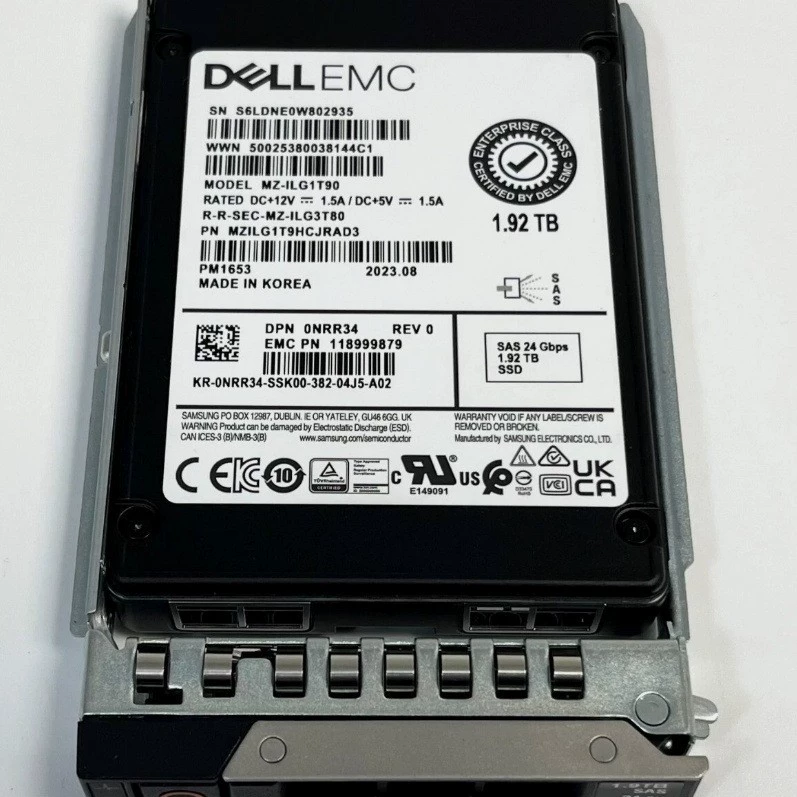 Подходит для DELL PM1653 1.92T 0NRR34 24G SAS MZ-ILG1T90 SSD твердотельный накопитель