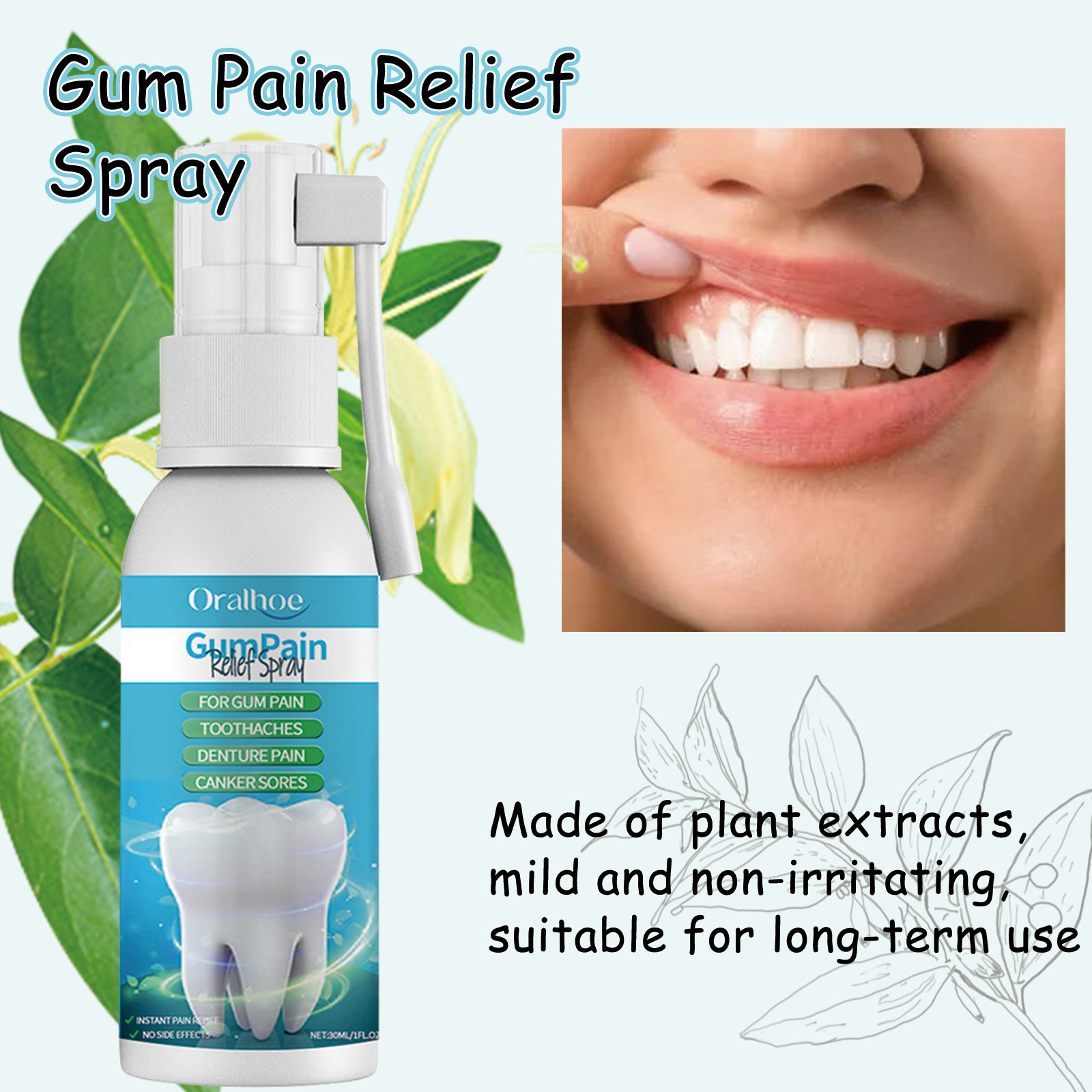 Repair spray Deep Clean Tooth Dirt Fresh Breath Gum Care_voghion.com