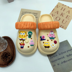 New Cross Hole Shoes Accessory DIY SpongeBob Decal Set, Removable Decorative Shoe Ties, Fashion Shoe Accessories