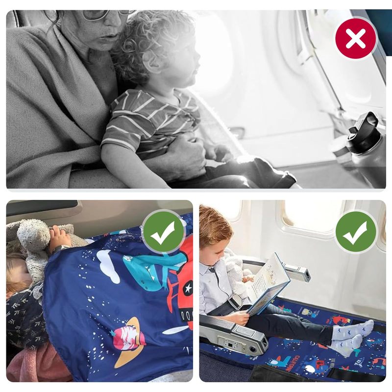 アマゾン子供用飛行機ハンモック、キルト付き、安全で快適、ベビーフットレスト、フットペダル、飛行機シートエクステンダー|undefined