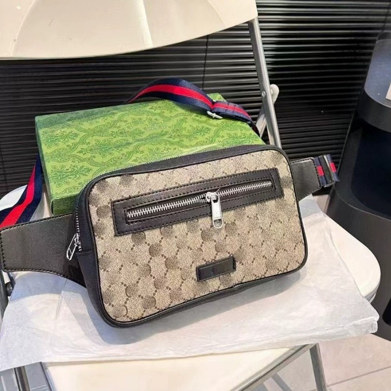 ヨーロッパとアメリカのファッションウエストバッグメンズクロスボディバッグウェビングチェストバッグシングルショルダートレンディなブランドバックパックレトロレタープリントウエストバッグ男性用|undefined