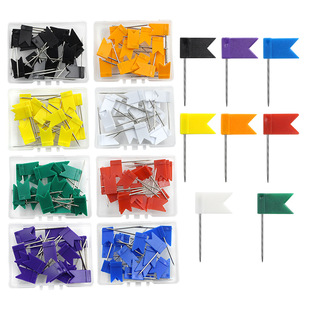 Manufacturer Wholesale 160 Pieces of 8-Color Flag Pins Set Map Marking Pins Cork Painting Board Wall Pins Fixing Pins