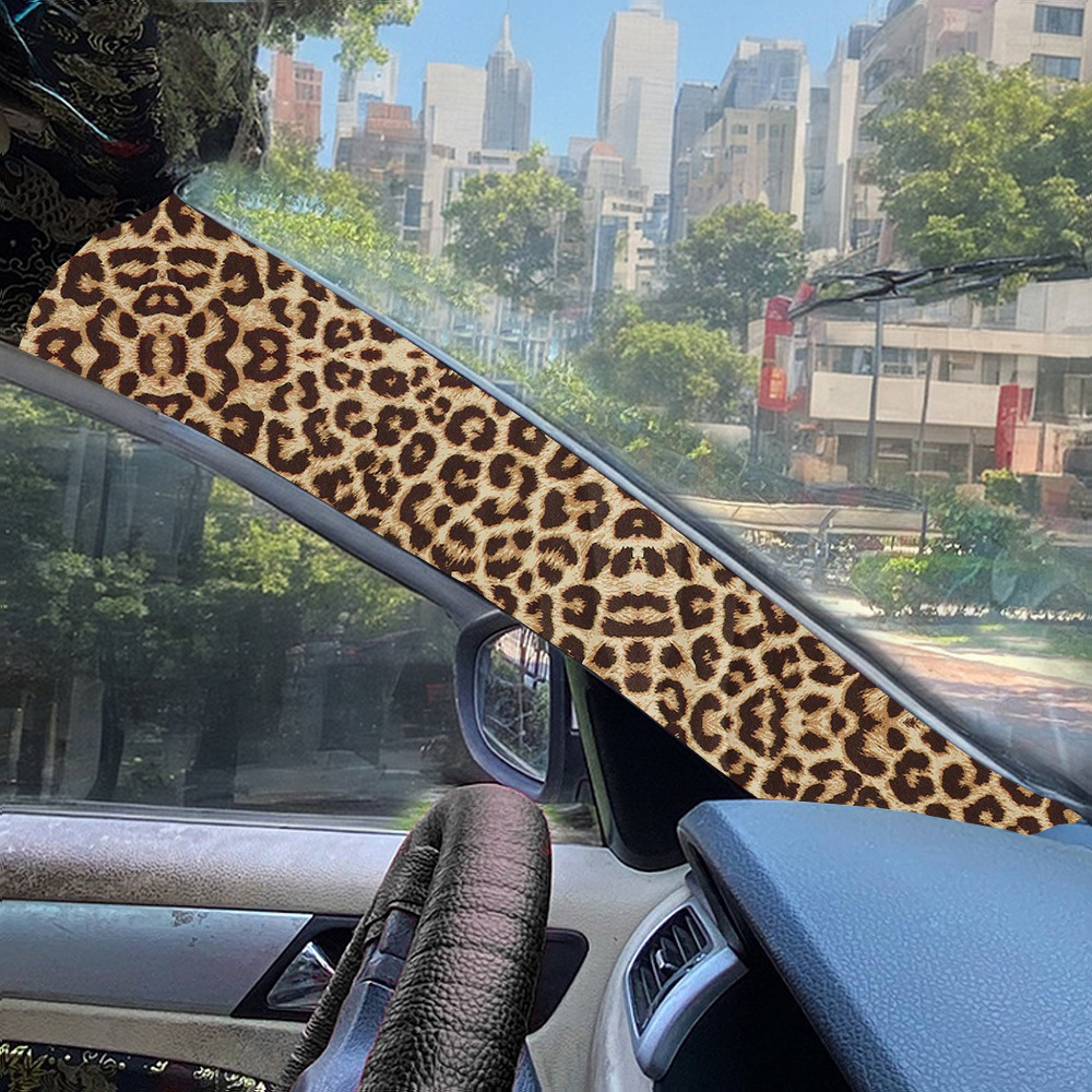 Cross-Border Car A/B Pillar Universal Self-Adhesive Leopard Print Fabric National Trend Modification Personalized Interior Accessories Film