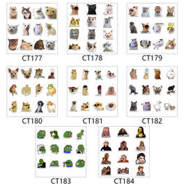CT177-184搞怪储物柜装饰磁性贴FUNNY memes卡通动物吐槽冰箱贴
