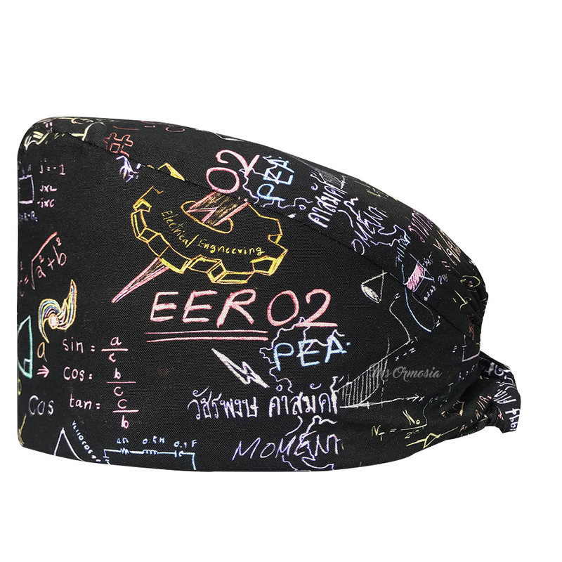 El algodón puro de las mujeres impresas europeas y americanas del sombrero de la enfermera de ICU con la toalla del sudor gorra quirúrgica del comercio exterior tapa de la cabeza del bolso entrega transfronteriza