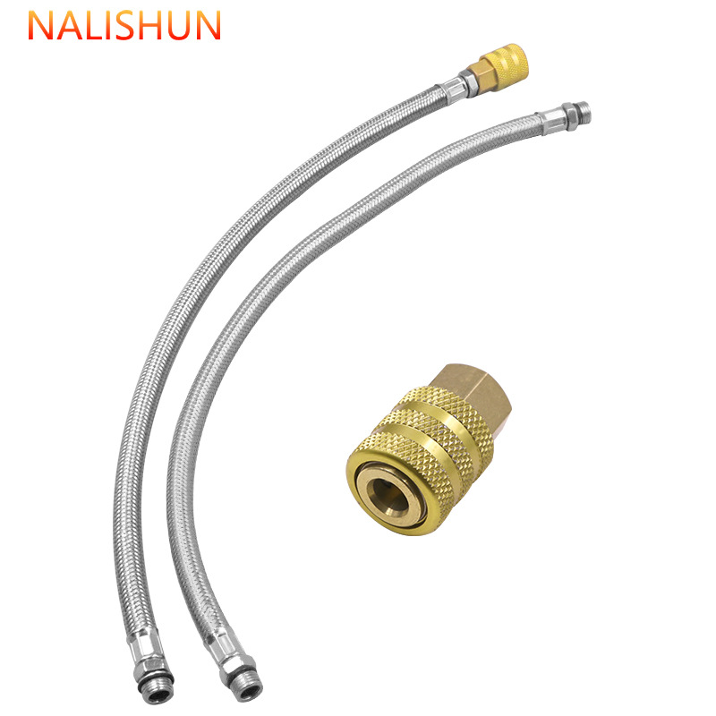Pressómetro de neumáticos tubo de aire de metal push-pull auto-bloqueo conector de sujeción de aire 12.5mm rosca tubo de aire de metal duradero