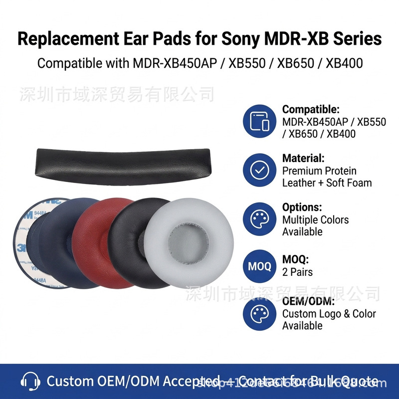 Suitable for Sony Mdr-Xb450Ap Xb550 Xb650 Xb400 Headphone Covers, Ear Pads, Sponge Ear Covers Suitable for Sony Mdr-Xb450Ap Xb550 Xb650 Xb400 Headphone Covers, Ear Pads, Sponge Ear Covers