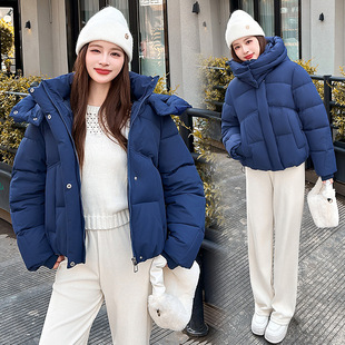 Loose Short Hooded down Cotton Jacket for Women 2025 Winter New Casual Fashion Versatile Thickeneded Warm Jacket