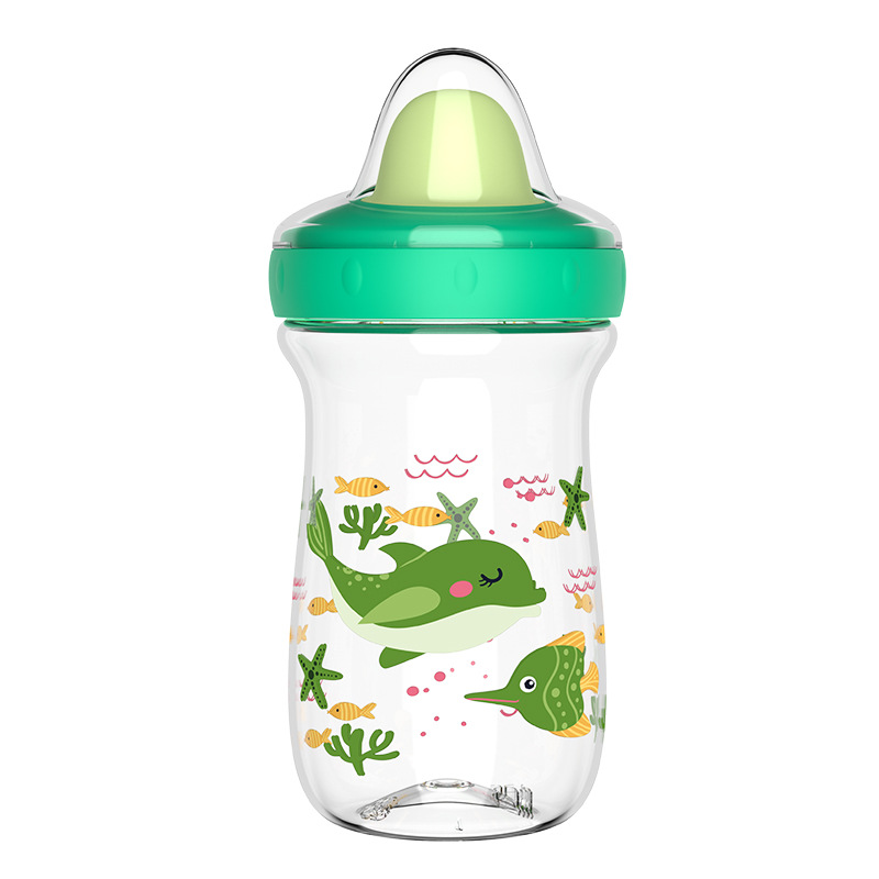 Caricatura de gran capacidad bebés tazas de agua de boca de pato bebés agua potable portátil anticaídas tazas de aprendizaje de bebés cubiertos de entrenamiento