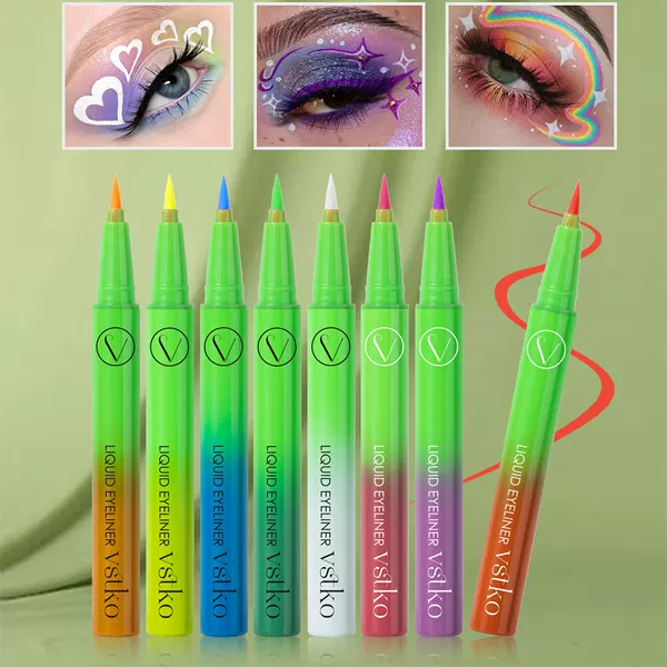 VSTKO color eyeliner pen easy to color is not easy to smub matte durable waterproof cross-border makeup painted eyeliner