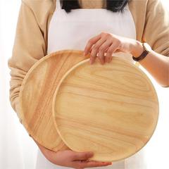 Japanese solid wood wooden plate ins tray round fruit plate bread snack wooden steak wooden plate tableware