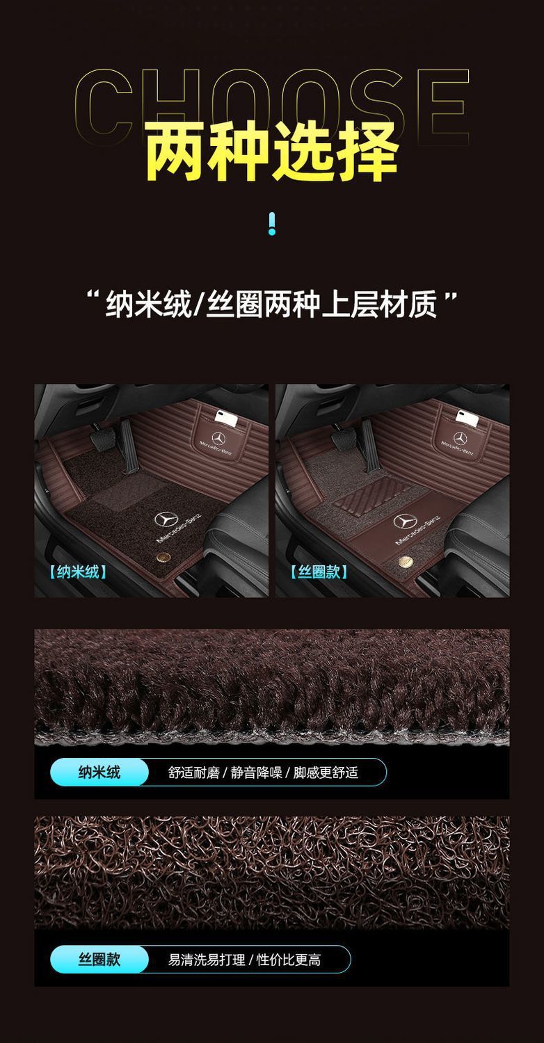 Suitable for Mercedes-Benz E300L C260L C200La200L Glc300L E260L Full-Coverage Car Floor Mats