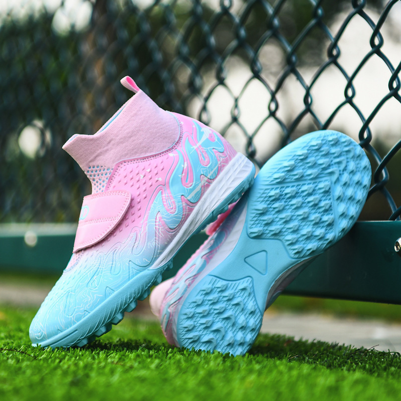 Tenis de Fútbol TF Infantil de PU y Caucho Antideslizante y Ligero para Césped Artificial