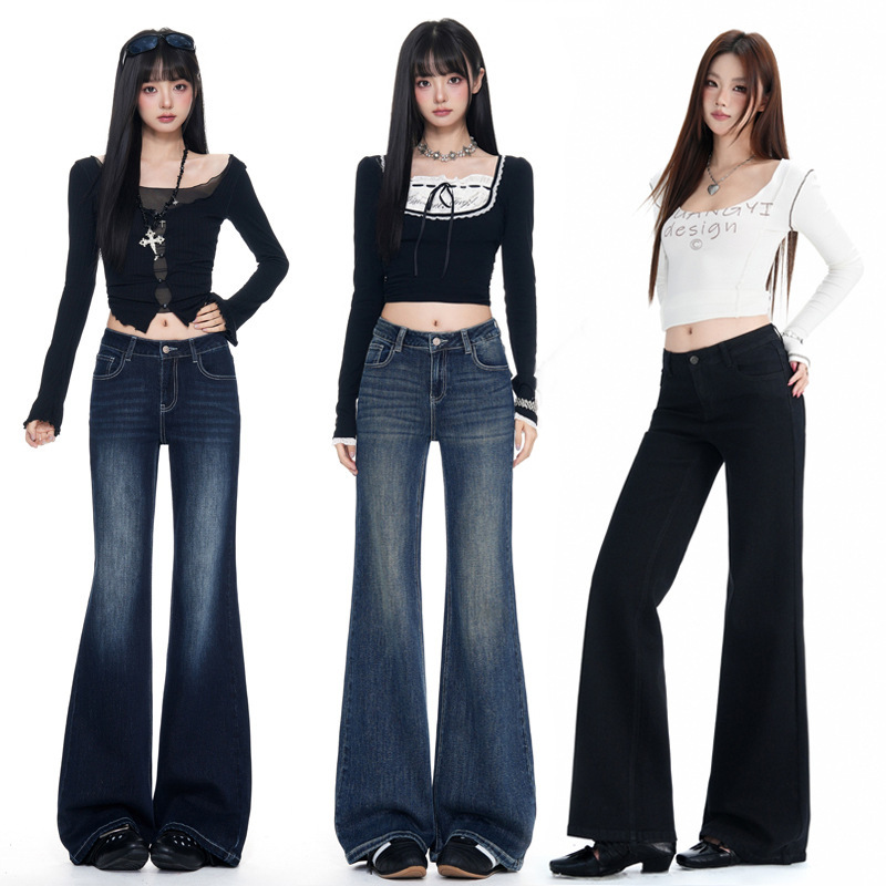 【Jin Yin】5 Colors/Retro Loose Fit, Non-Tight Leg Design, Pocket Design, Slimming Flared Pants, New Autumn Women's Jeans