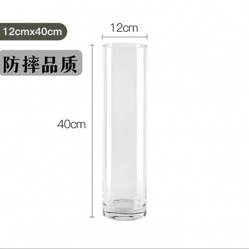 亚克力防摔花瓶摆件客厅插花透明水养富贵竹直筒轻奢感醒花桶批发|undefined