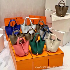 菜籃子女包TOGO水桶包頭層牛皮手提包2022新款潮百搭大容量手拎包