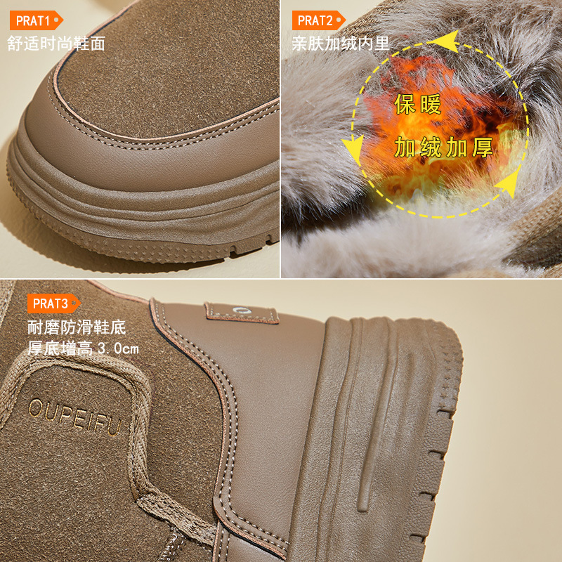Botas de Nieve Térmicas para Mujer de Tela, Algodón y Peluche Sintético para Uso Diario