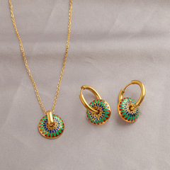 Cross-border wholesale necklace earring jewelry set 2024 new high-grade titanium steel earrings for women jewelry set wholesale