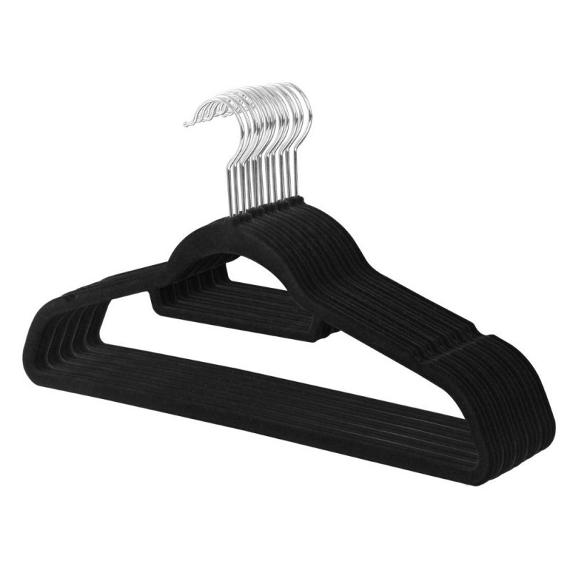 Factory wholesale ABS flocking anti-slip clothes hanger clothing store finishing seamless storage home clothes hanging magic clothes rack