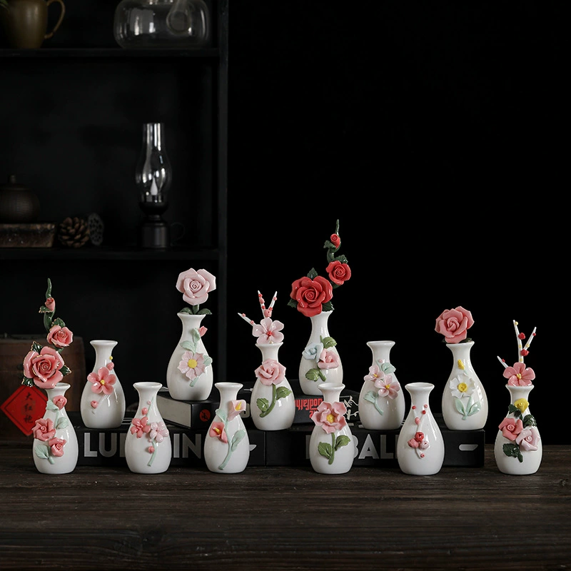 Новая керамическая ваза для цветов ручной работы, керамическая маленькая ваза ручной работы, домашняя цветочная композиция, украшения, живописное место, уличный киоск, поставка оптом