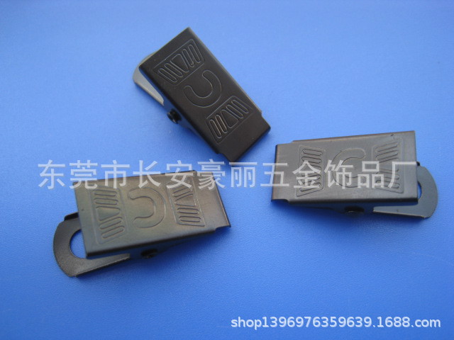 批发供应扣针花纹厂牌夹 电泳黑色花纹厂牌夹 镍色花纹厂牌夹