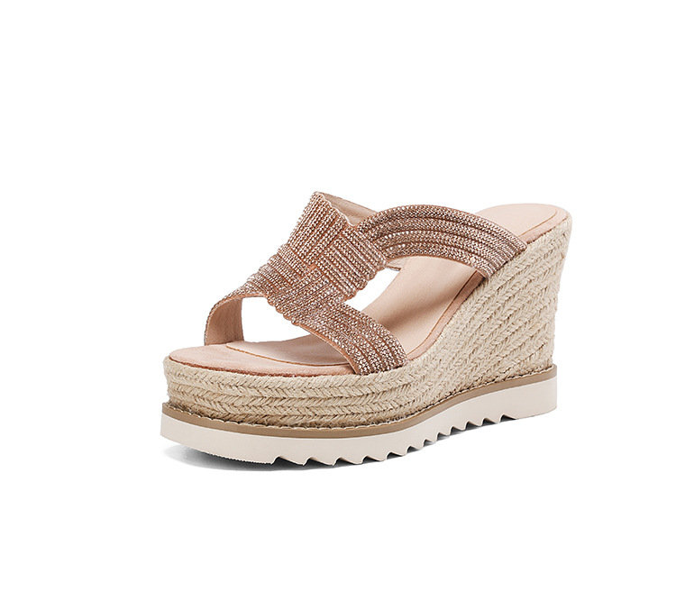 Sandal cao gót nữ hở mũi gót xuồng 10cm đính đá — màu hồng, màu mơ chi tiết 17