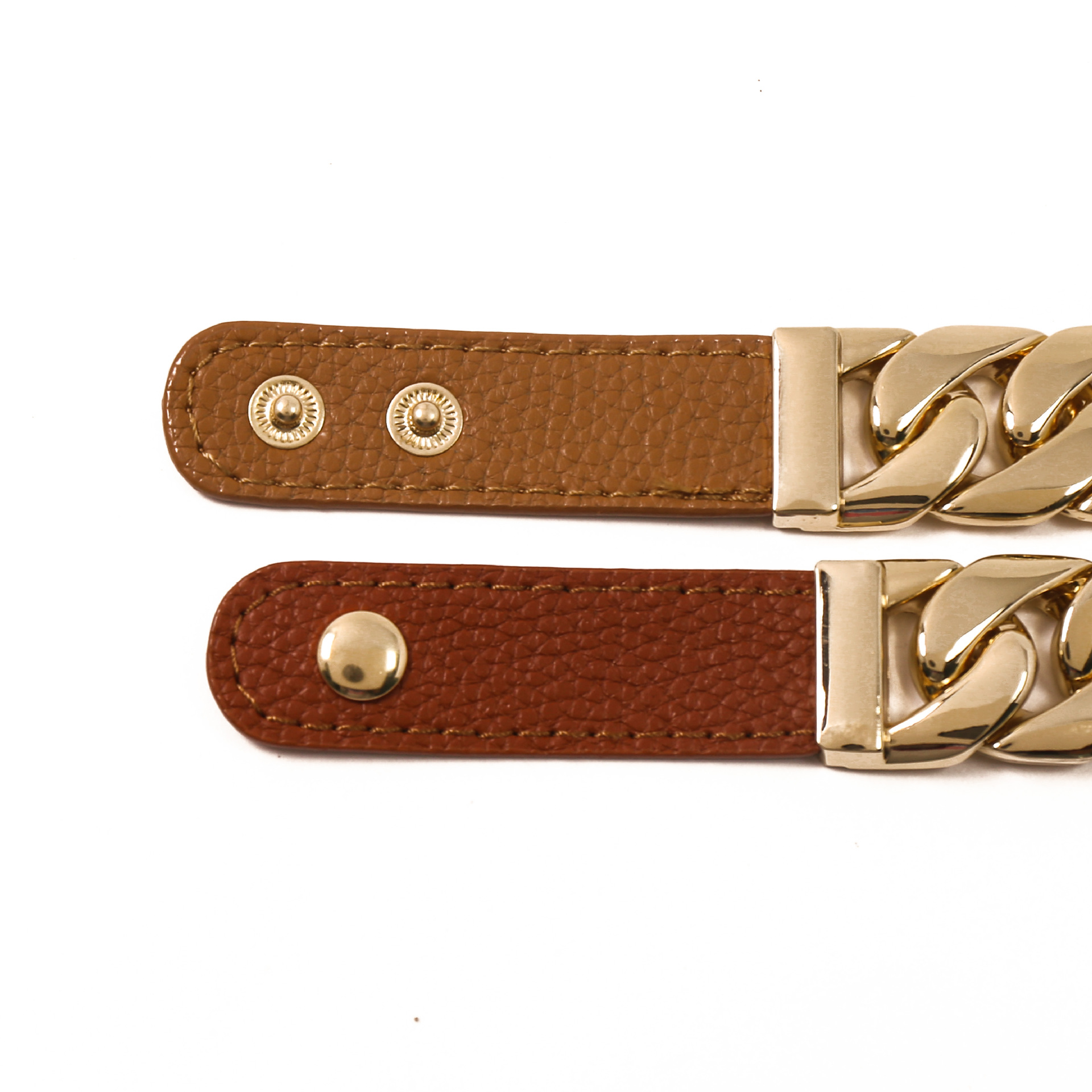 Bracciale in pelle PU tinta unita con personalità europea e americana, tendenza della personalità punk, foto di strada casual e neutra_voghion.com