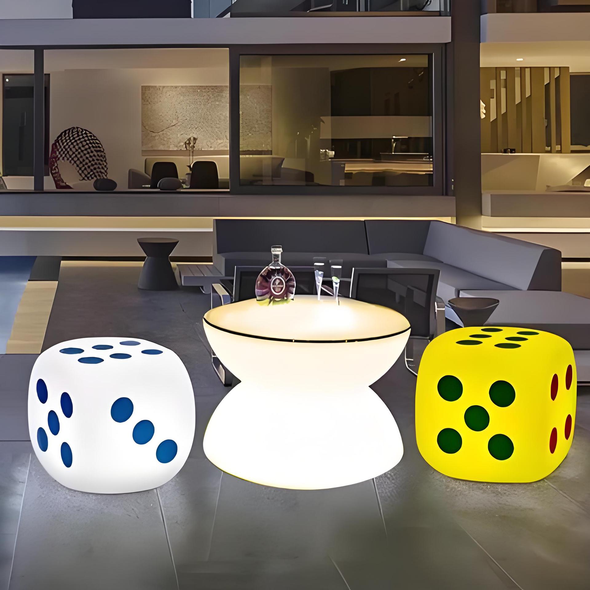 Transfronterizos LED colorido barra de dados taburetes de mesa de té jardín al aire libre decoración moderna y minimalista image 4