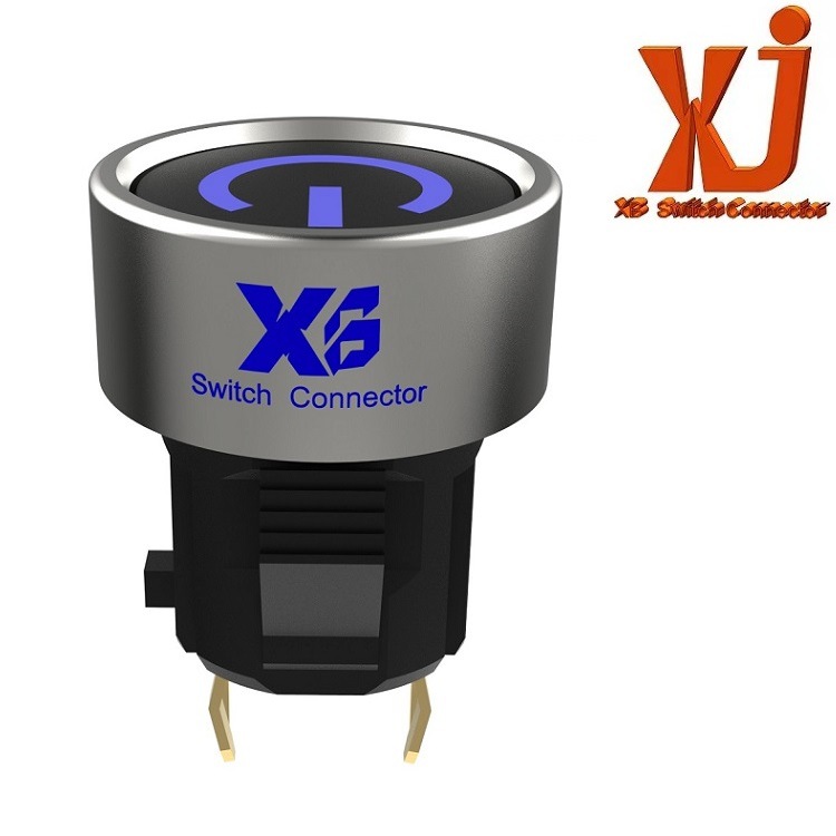 销售LED带灯轻触开关 带电源标识带灯按键开关 圆形带灯按钮开关