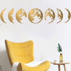 外貿金色月球月全食臥室客廳玄關家居裝飾牆貼貼紙自粘批發跨境
