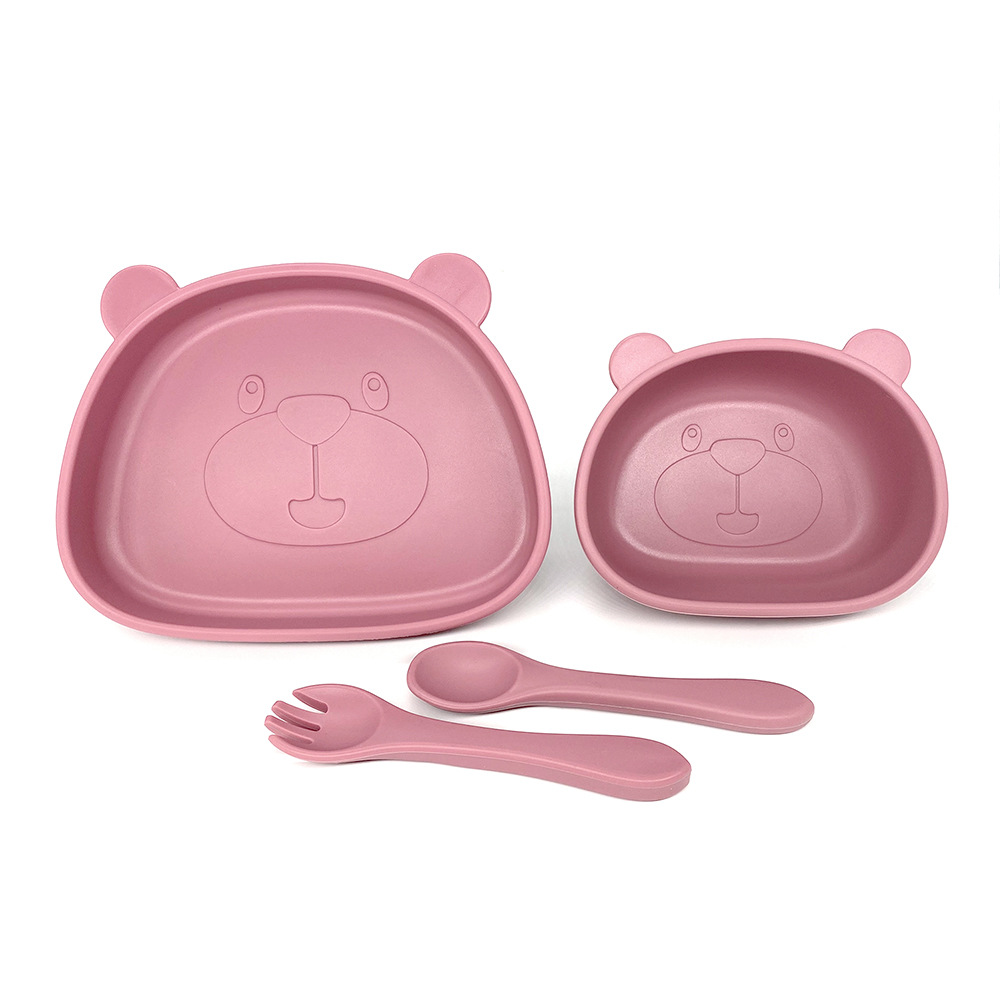 Juego de cuencos de silicona para suplementos alimenticios maternos e infantiles, plato integrado para bebé con ventosa, vajilla para bebés y niños, cuenco de silicona.