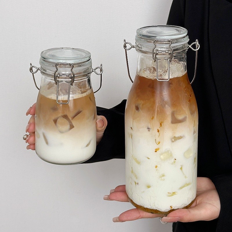 Taza de vidrio portátil portátil con tapa, taza de agua, taza de té casera, taza de café, taza de té de frutas