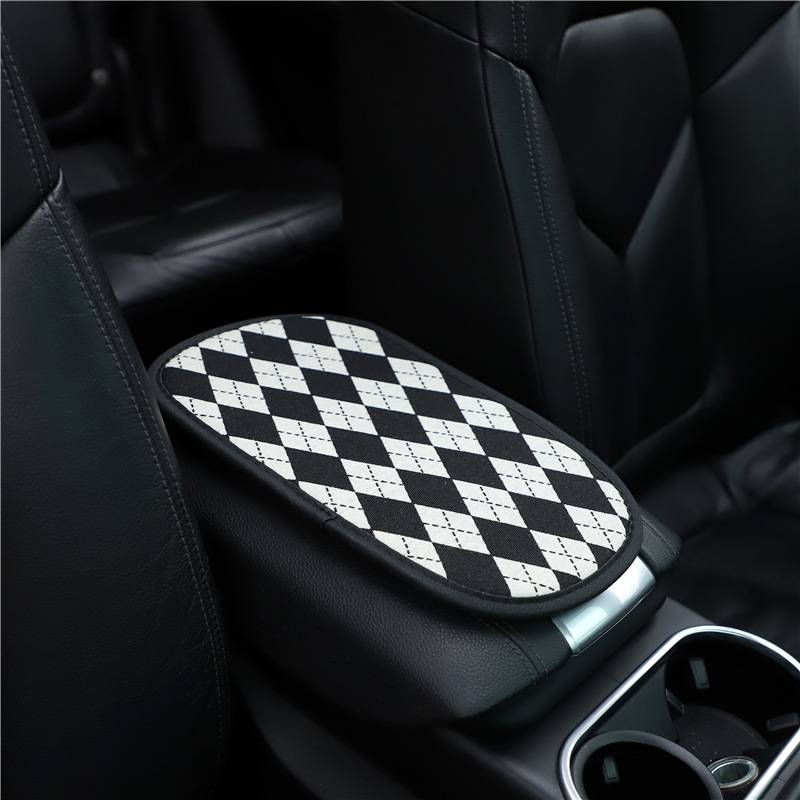 Car armrest box pad creative rhombus car center armrest protective cover four seasons GM interior supplies
