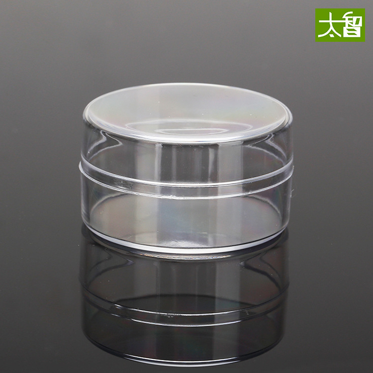 透明塑料盒子圆形小盒子迷你便携带盖小药盒分装盒PS小圆盒圆452