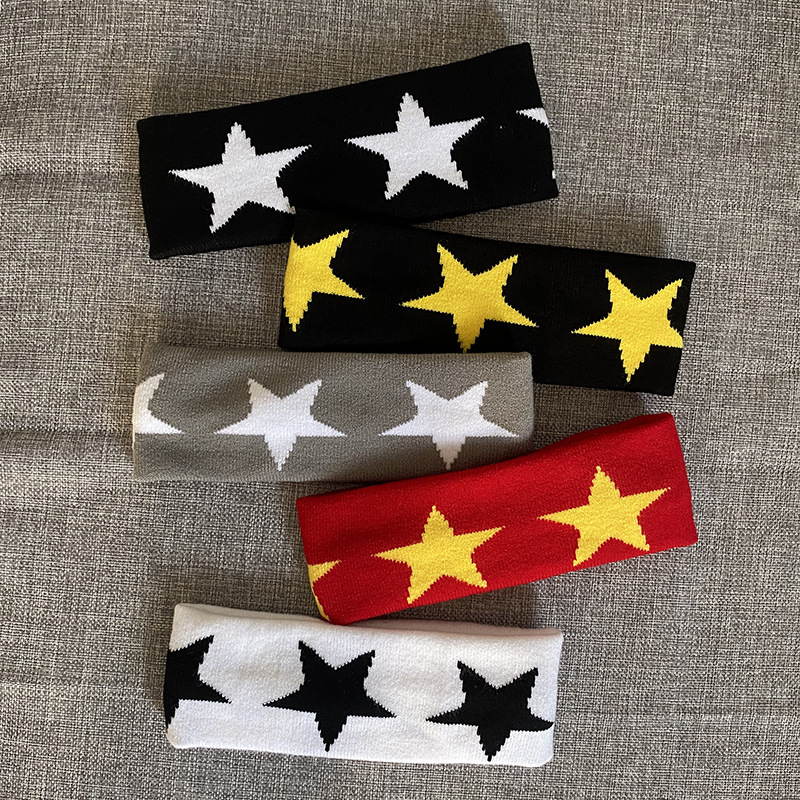 Sports Event Knitted Sweat-Absorbent Five-Pointed Star Headband for Children, Summer Running, Fitness, Yoga Headscarf, Anti-Sweat Band, High Elasticity Sports Event Knitted Sweat-Absorbent Five-Pointed Star Headband for Children, Summer Running, Fitness, Yoga Headscarf, Anti-Sweat Band, High Elasticity