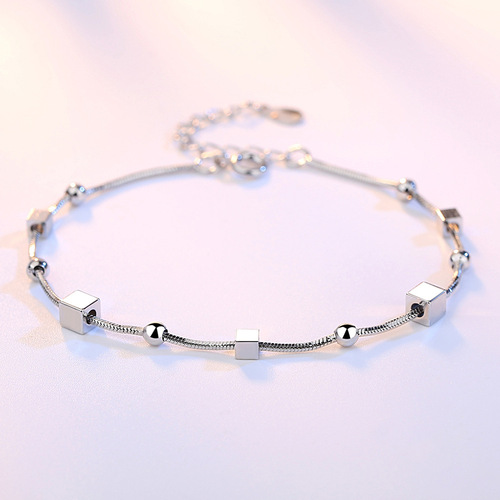 Weihua bracelet wholesale five-pointed star square sugar ball beads Korean style fashionable silver bracelet for women Kuaishou jewelry