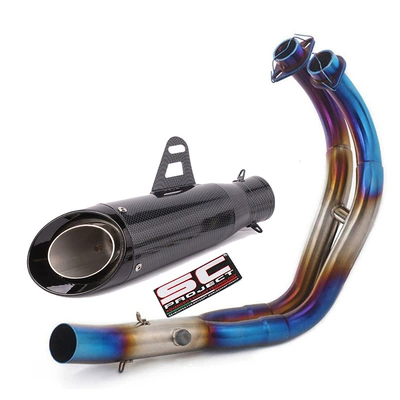 Motorcycle exhaust pipe Steel Front Section - full-set-m