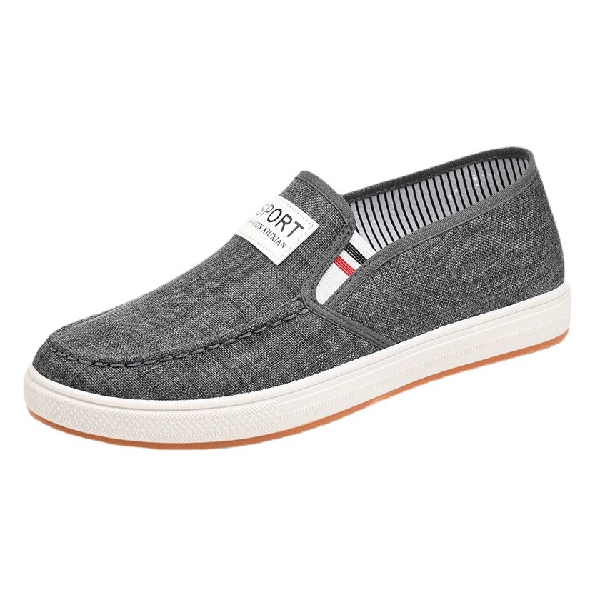 Кеды из парусины 2025: универсальные повседневные мужские туфли на резиновой подошве, слипоны, старинные тканевые туфли в стиле «старый Пекин», оптом