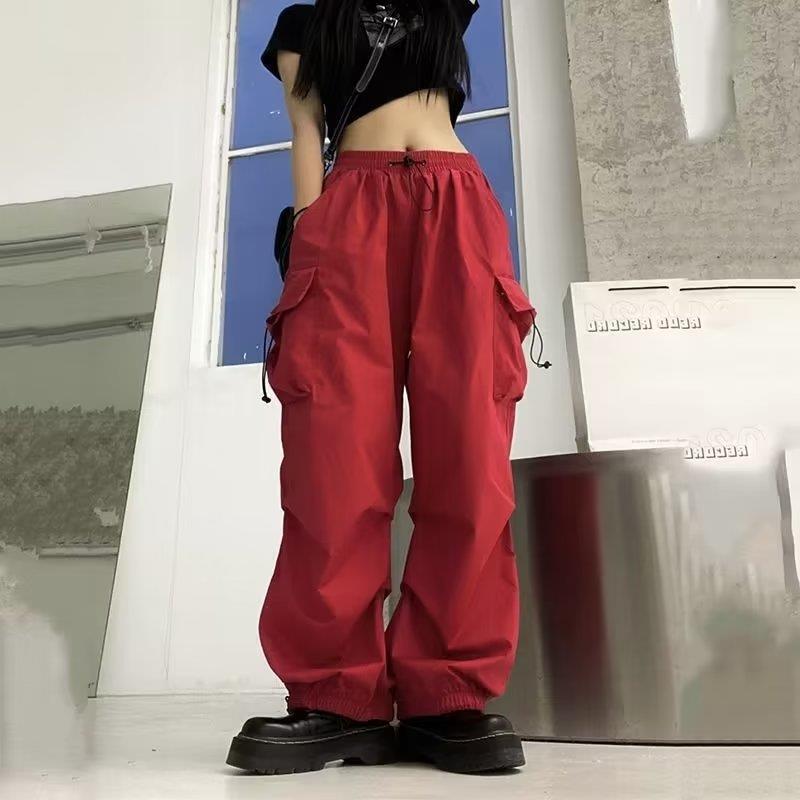 ナイロン速乾工装ズボン女性夏の新型アメリカ式パラシュートズボン|undefined
